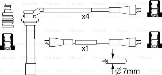 BOSCH 0 986 357 053 - Комплект проводів запалювання autocars.com.ua