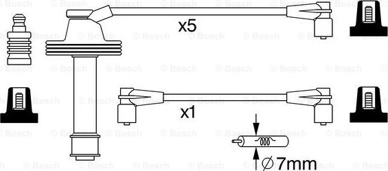 BOSCH 0 986 357 054 - Комплект проводів запалювання autocars.com.ua