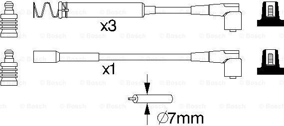 BOSCH 0 986 357 063 - Комплект проводів запалювання autocars.com.ua