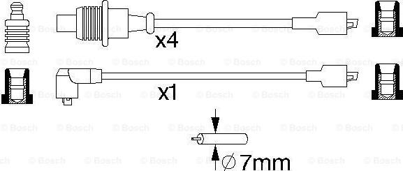 BOSCH 0 986 357 128 - Комплект проводів запалювання autocars.com.ua