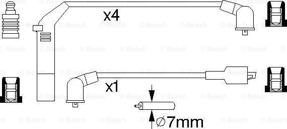 BOSCH 0 986 357 142 - Комплект проводів запалювання autocars.com.ua