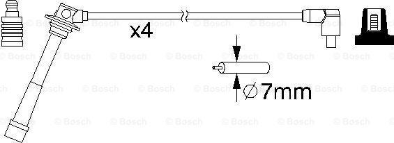 BOSCH 0 986 357 198 - Комплект проводов зажигания avtokuzovplus.com.ua