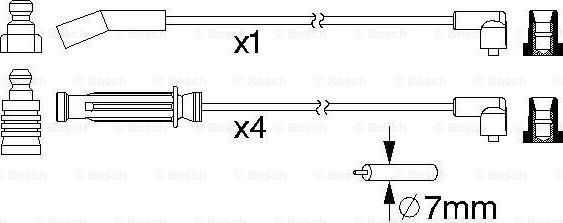 BOSCH 0 986 357 212 - Комплект проводів запалювання autocars.com.ua