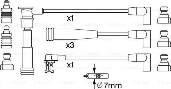 BOSCH 0 986 357 231 - Комплект проводів запалювання autocars.com.ua