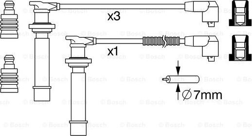 BOSCH 0 986 357 239 - Комплект проводів запалювання autocars.com.ua