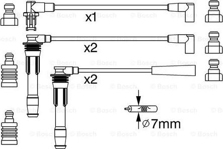 BOSCH 0 986 357 243 - Комплект проводів запалювання autocars.com.ua