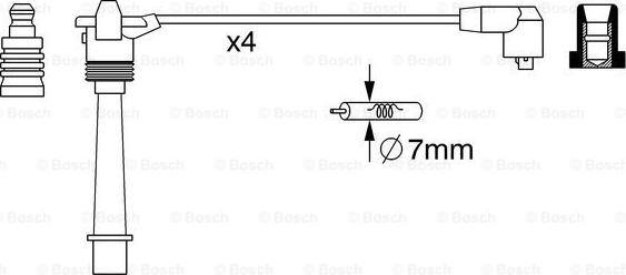 BOSCH 0 986 357 258 - Комплект проводів запалювання autocars.com.ua