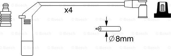 BOSCH 0 986 357 267 - Комплект проводов зажигания avtokuzovplus.com.ua