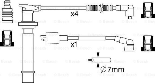 BOSCH 0 986 357 280 - Комплект проводів запалювання autocars.com.ua