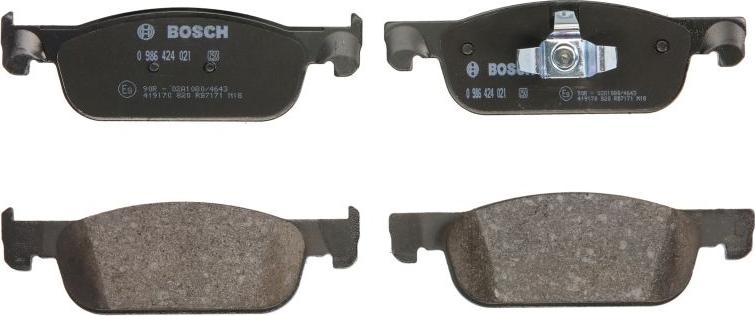 BOSCH 0 986 424 021 - Гальмівні колодки, дискові гальма autocars.com.ua