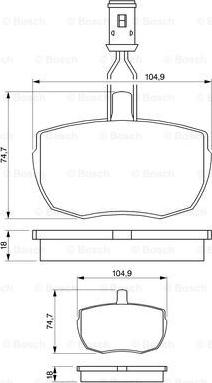 BOSCH 0 986 424 044 - Гальмівні колодки, дискові гальма autocars.com.ua