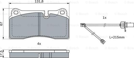 BOSCH 0 986 424 061 - Гальмівні колодки, дискові гальма autocars.com.ua