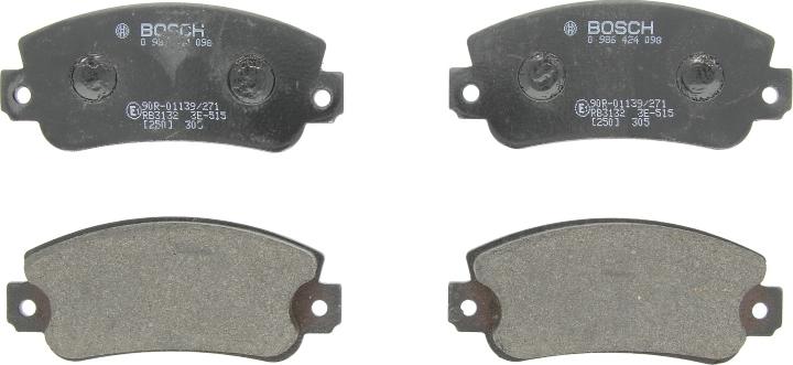 BOSCH 0 986 424 098 - Гальмівні колодки, дискові гальма autocars.com.ua