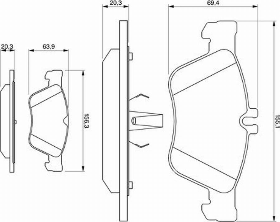 BOSCH 0 986 424 233 - Тормозные колодки, дисковые, комплект autodnr.net