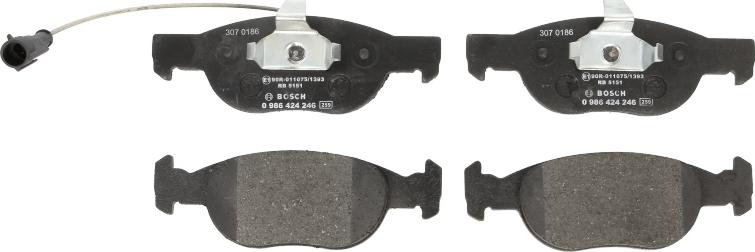 BOSCH 0 986 424 246 - Гальмівні колодки, дискові гальма autocars.com.ua