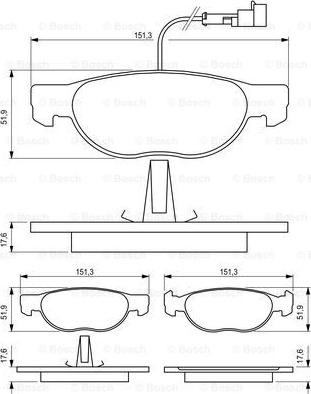 BOSCH 0 986 424 246 - К-кт перед. гальм. колодок. Fiat Brava-Bravo 1.6I 16V. 1.8I 16V. 1.9TD 95.10- ABS autocars.com.ua