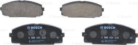 BOSCH 0 986 424 319 - Тормозные колодки, дисковые, комплект avtokuzovplus.com.ua