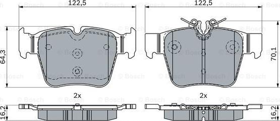 BOSCH 0 986 424 334 - Гальмівні колодки, дискові гальма autocars.com.ua