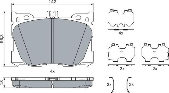 BOSCH 0 986 424 335 - Гальмівні колодки, дискові гальма autocars.com.ua