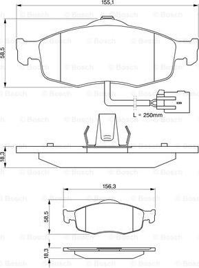 BOSCH 0 986 424 359 - Гальмівні колодки, дискові гальма autocars.com.ua