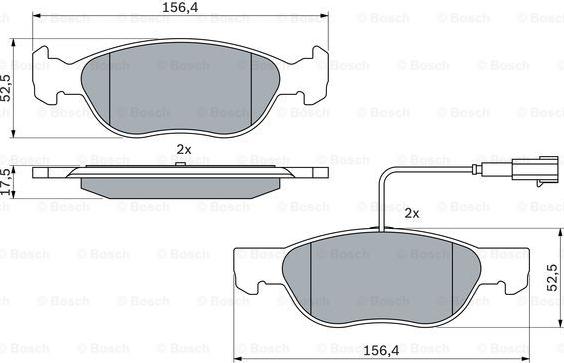 BOSCH 0 986 424 362 - Тормозные колодки, дисковые, комплект avtokuzovplus.com.ua