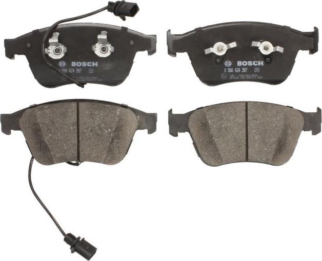BOSCH 0 986 424 397 - Гальмівні колодки, дискові гальма autocars.com.ua