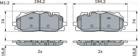 BOSCH 0 986 424 429 - Тормозные колодки, дисковые, комплект avtokuzovplus.com.ua