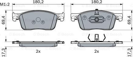 BOSCH 0 986 424 436 - Тормозные колодки, дисковые, комплект autodnr.net