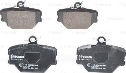 BOSCH 0 986 424 471 - Гальмівні колодки, дискові гальма autocars.com.ua