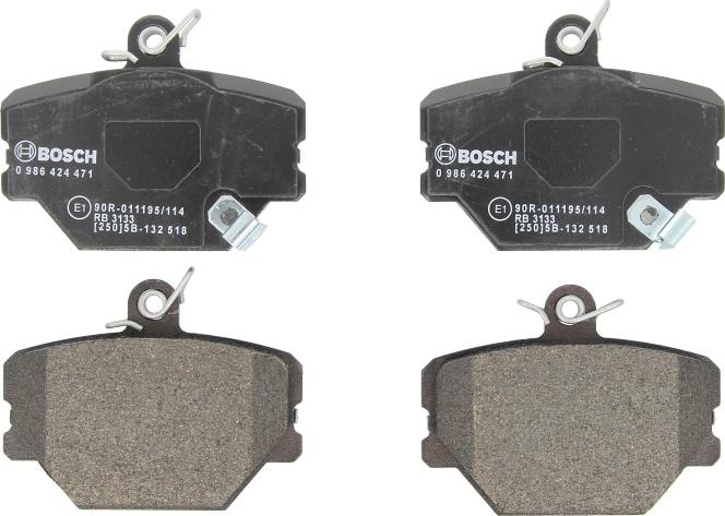 BOSCH 0 986 424 471 - Гальмівні колодки, дискові гальма autocars.com.ua