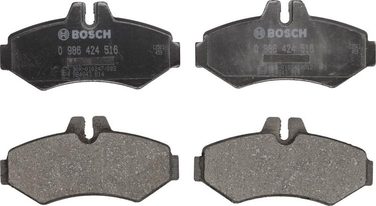 BOSCH 0 986 424 516 - Гальмівні колодки, дискові гальма autocars.com.ua