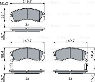 BOSCH 0 986 424 523 - Гальмівні колодки, дискові гальма autocars.com.ua