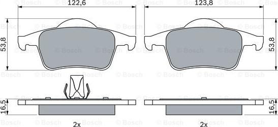 BOSCH 0 986 424 539 - Тормозные колодки, дисковые, комплект avtokuzovplus.com.ua