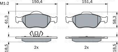 BOSCH 0 986 424 558 - Тормозные колодки, дисковые, комплект autodnr.net