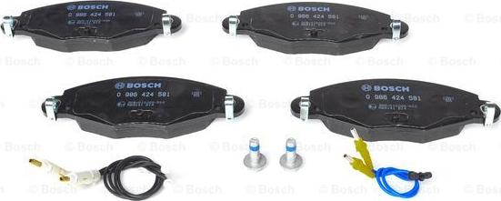 BOSCH 0 986 424 581 - Тормозные колодки, дисковые, комплект avtokuzovplus.com.ua