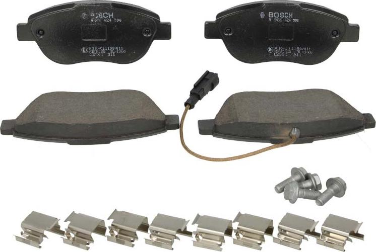 BOSCH 0 986 424 596 - Гальмівні колодки, дискові гальма autocars.com.ua