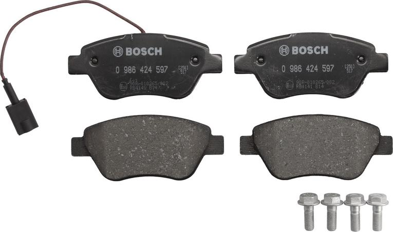 BOSCH 0 986 424 597 - Гальмівні колодки, дискові гальма autocars.com.ua