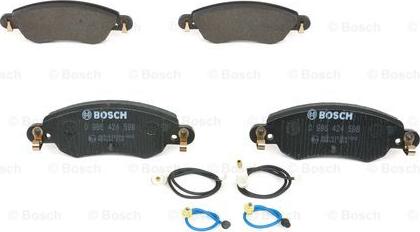 BOSCH 0 986 424 598 - Гальмівні колодки, дискові гальма autocars.com.ua