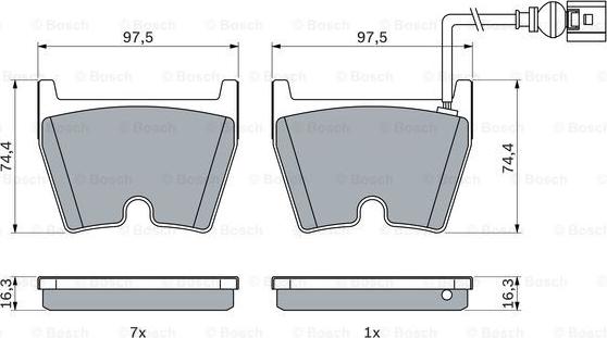 BOSCH 0 986 424 613 - Гальмівні колодки, дискові гальма autocars.com.ua