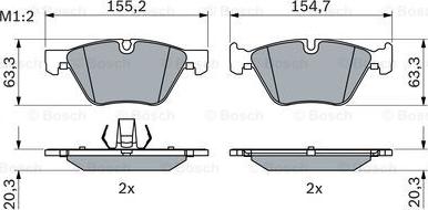 BOSCH 0 986 424 621 - Гальмівні колодки, дискові гальма autocars.com.ua