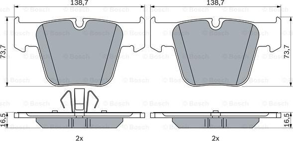 BOSCH 0 986 424 624 - Гальмівні колодки, дискові гальма autocars.com.ua