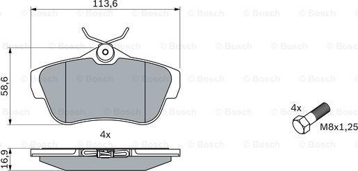 BOSCH 0 986 424 625 - Тормозные колодки, дисковые, комплект avtokuzovplus.com.ua