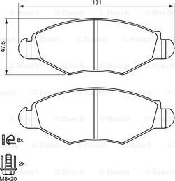 BOSCH 0 986 424 660 - Гальмівні колодки, дискові гальма autocars.com.ua