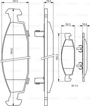 BOSCH 0 986 424 666 - Гальмівні колодки, дискові гальма autocars.com.ua