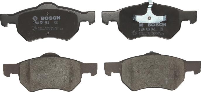 BOSCH 0 986 424 668 - Гальмівні колодки, дискові гальма autocars.com.ua