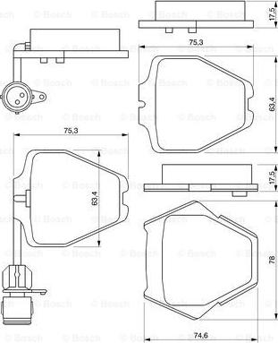 BOSCH 0 986 424 689 - Гальмівні колодки, дискові гальма autocars.com.ua