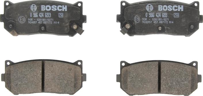 BOSCH 0 986 424 693 - Гальмівні колодки, дискові гальма autocars.com.ua
