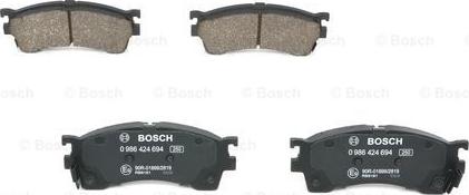BOSCH 0 986 424 694 - Торм колодки дискові вир-во Bosch autocars.com.ua