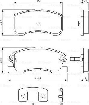 BOSCH 0 986 424 697 - Гальмівні колодки, дискові гальма autocars.com.ua