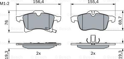 BOSCH 0 986 424 707 - Гальмівні колодки, дискові гальма autocars.com.ua